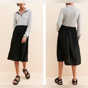 Amadi for Anthropologie Mixed Media Quarter Zip Dress— Size Large